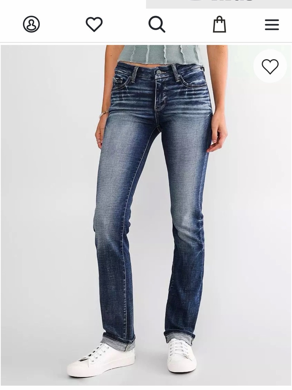 Buckle Women's Straight Leg Jeans in Dark Blue Wash